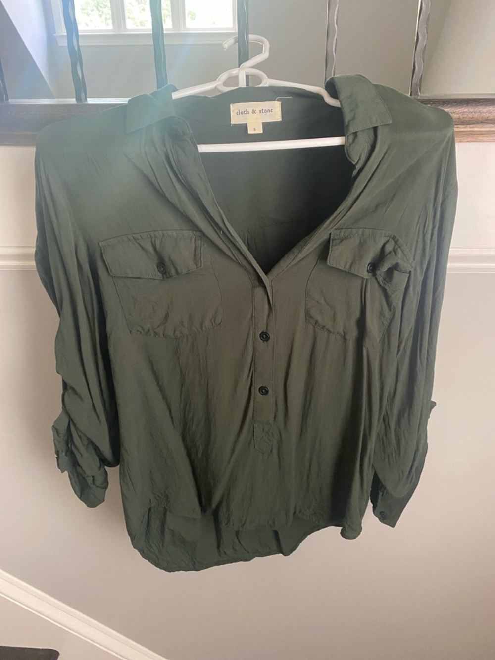 cloth & stone Olive Utility Button-Down Shirt